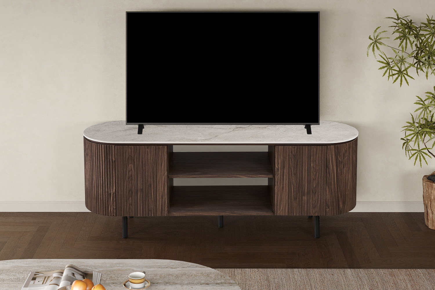 c6ce8005-fb94-4157-ac2d-7e5e9b715112 Image 1 for NEW - TV meubel Vigo 160 cm Decor Donkere Eik Shakespear Beige