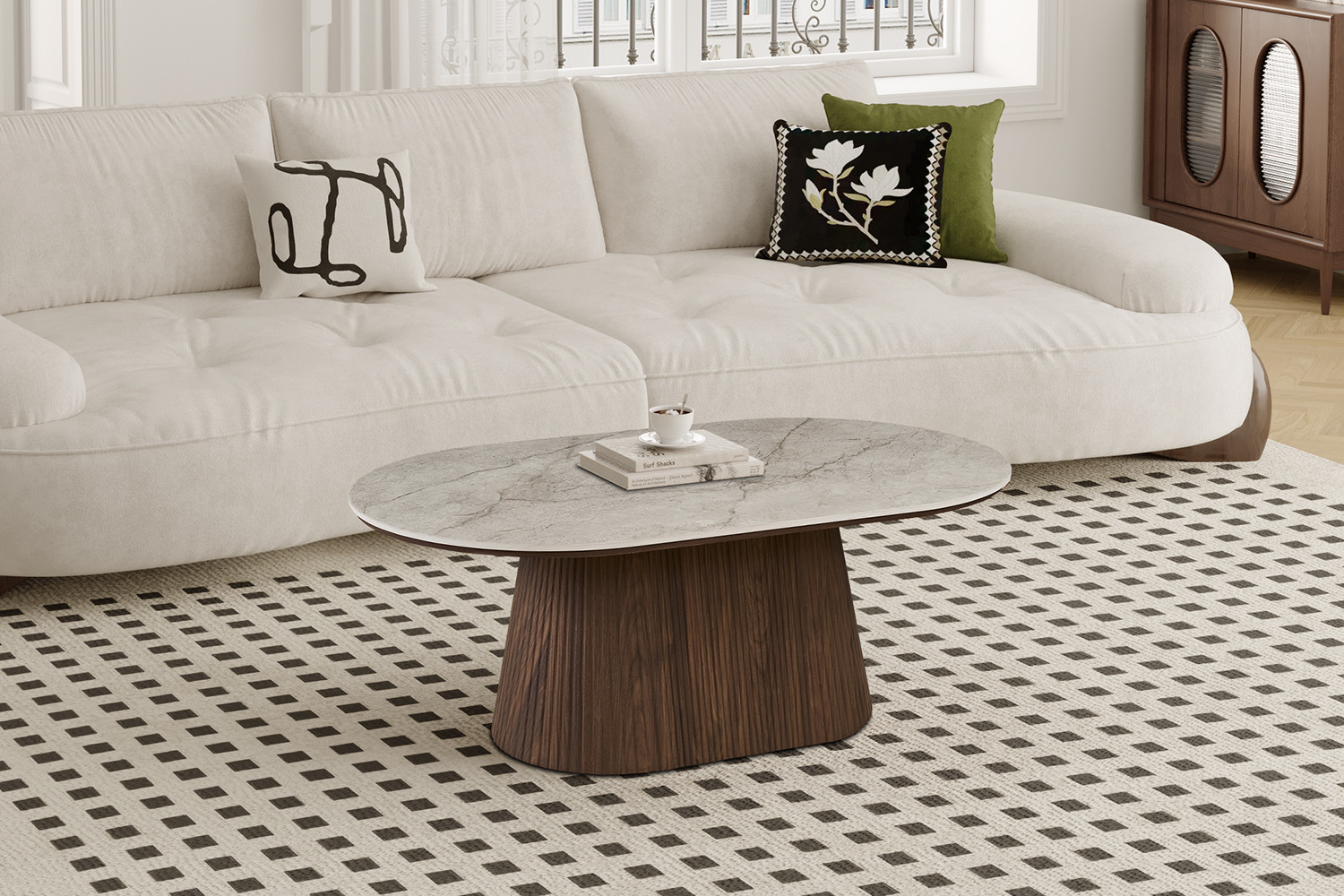 Image 1 for NEW - Salontafel Vigo 120 cm Decor Donkere Eik Shakespear Beige
