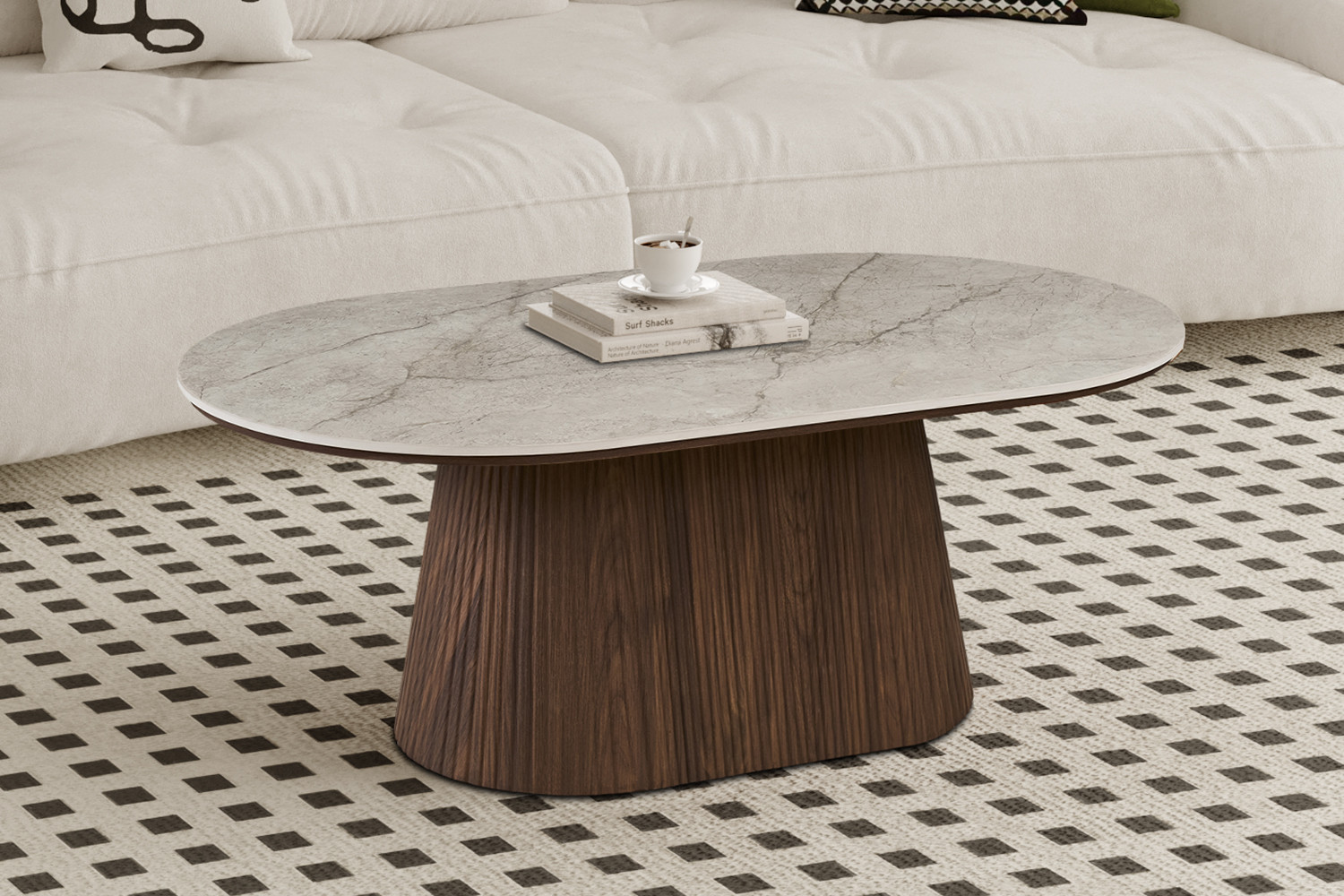 Image 2 for NEW - Salontafel Vigo 120 cm Decor Donkere Eik Shakespear Beige