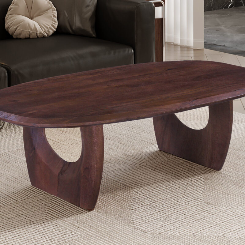 Image 2 for NEW - Salontafel Braga Deens Ovaal Mango hout Donkerbruin