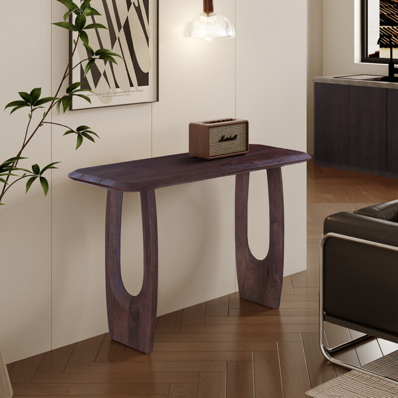 Image 1 for NEW - Console Braga Deens Ovaal Mango hout Donkerbruin