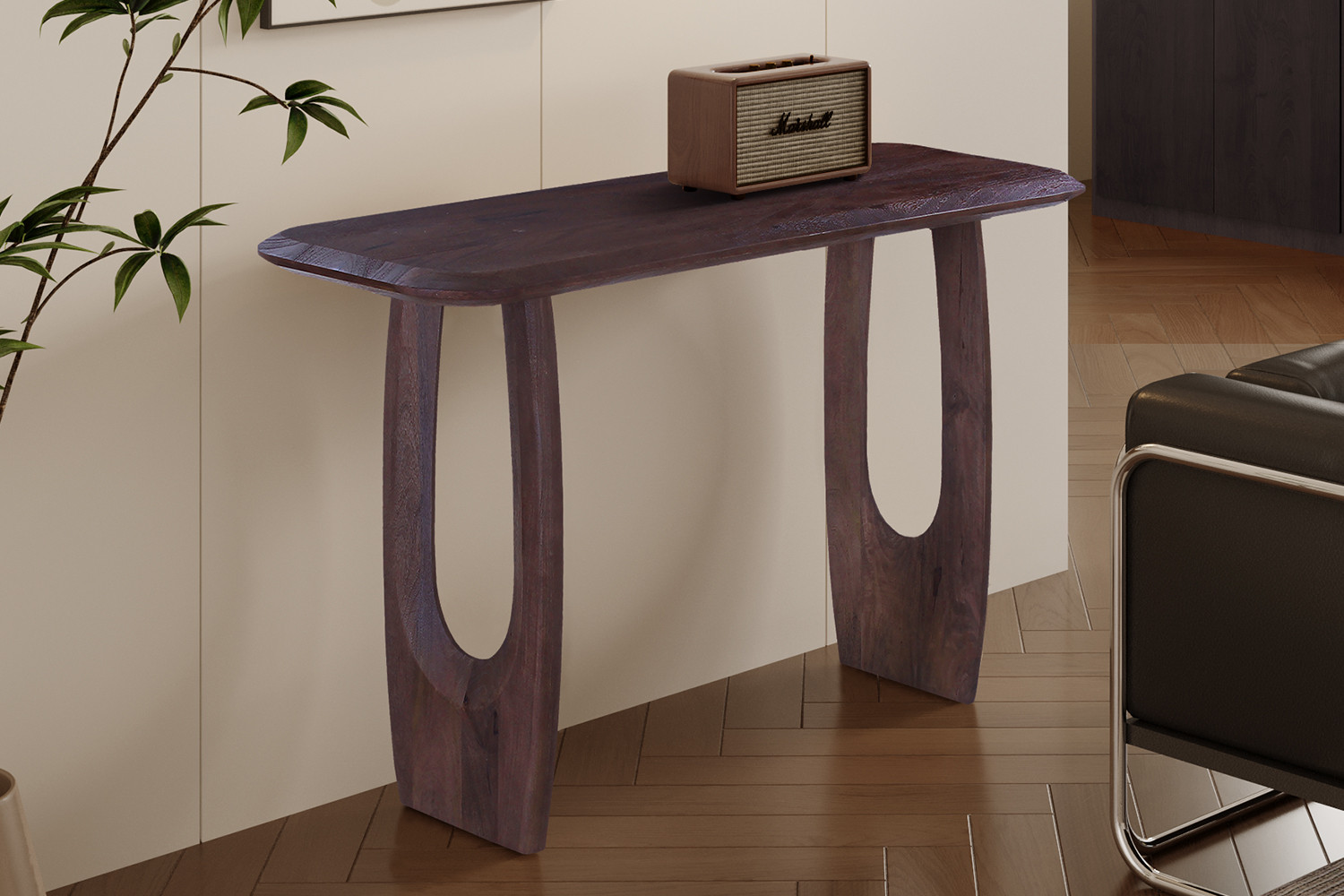 Image 2 for NEW - Console Braga Deens Ovaal Mango hout Donkerbruin