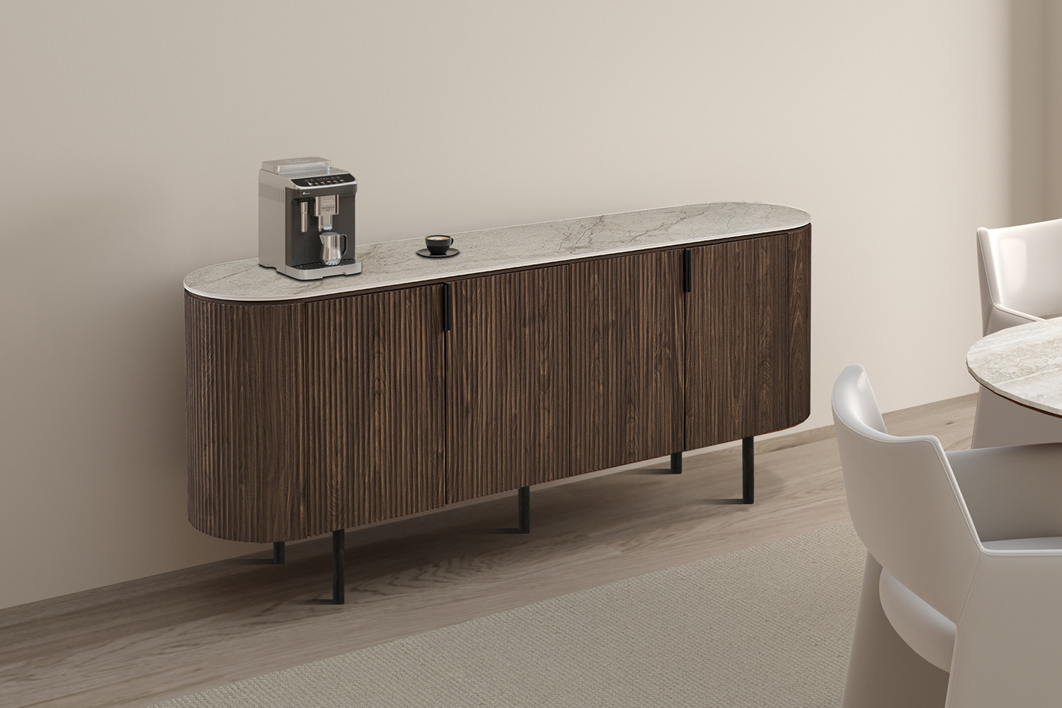 Image 1 for NEW - Dressoir Vigo 200 cm Decor Donkere Eik Shakespear Beige