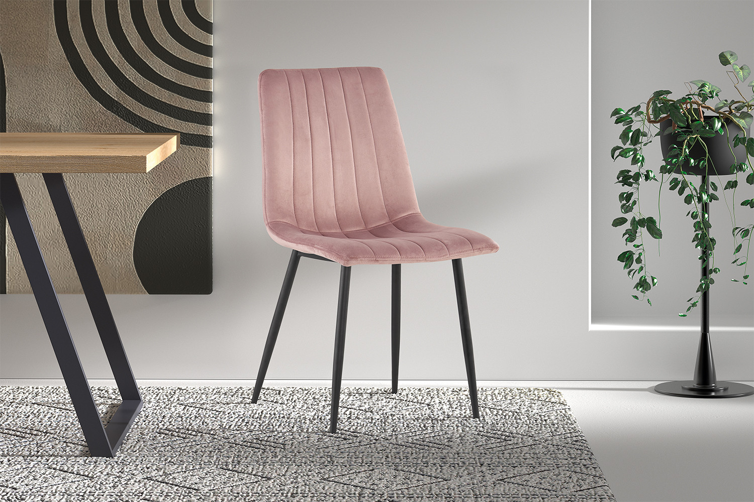 Image 2 for Stoel Willis Fluweel Roze