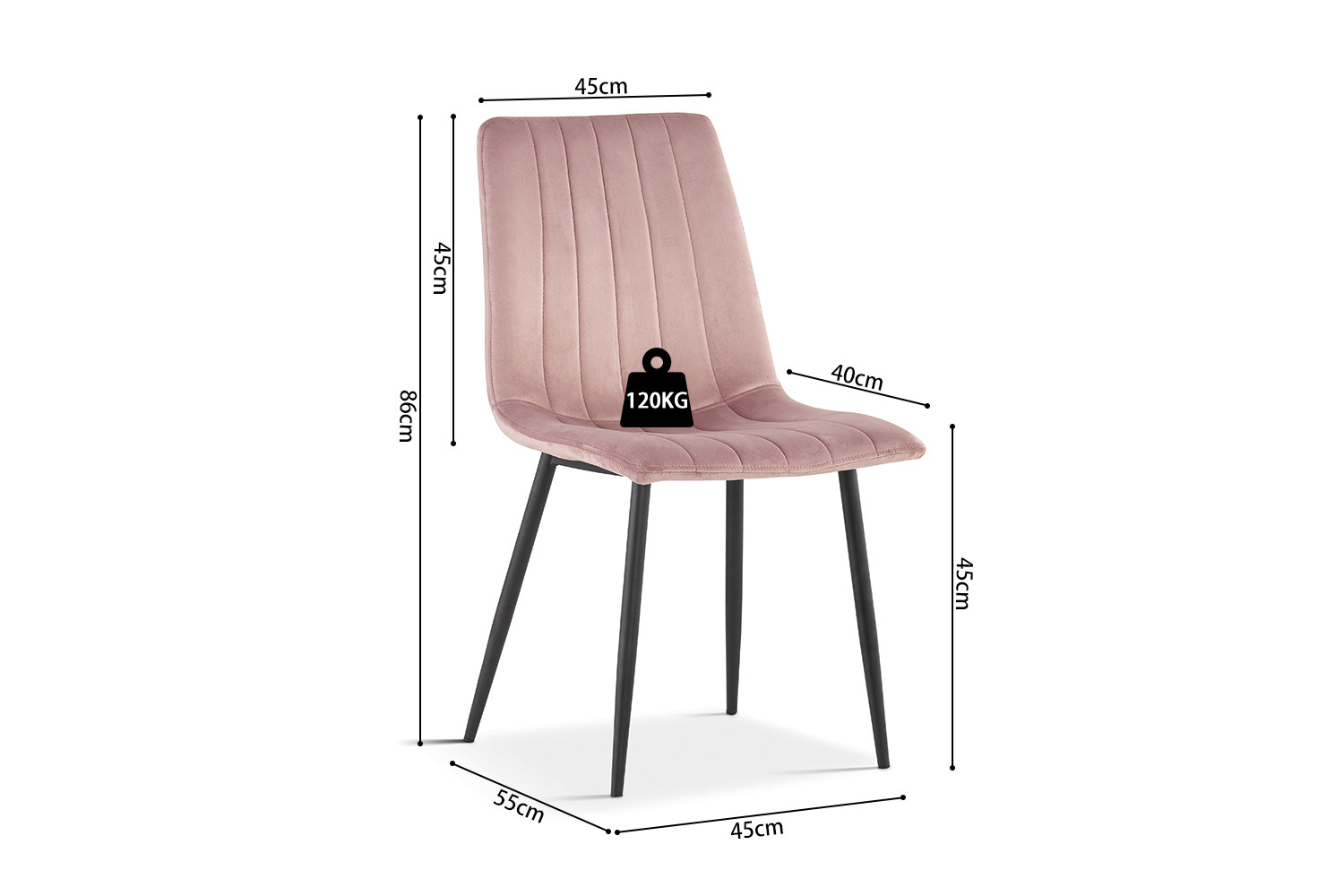 Image 9 for Stoel Willis Fluweel Roze