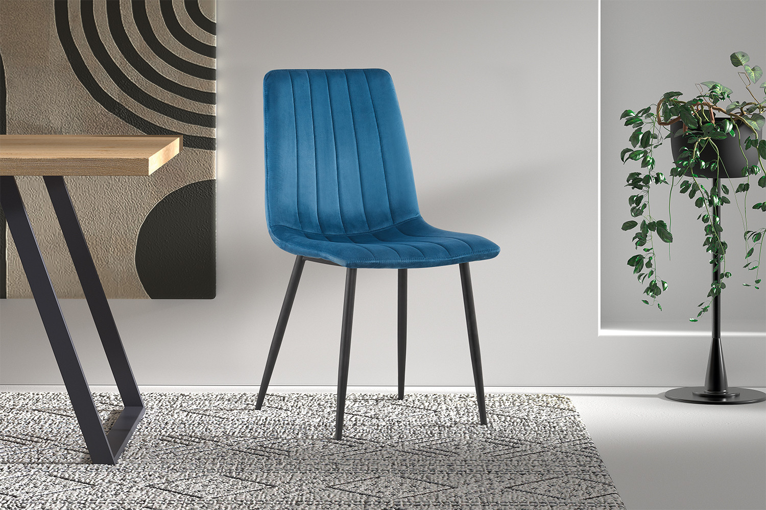 Image 2 for Stoel Willis Fluweel Blauw