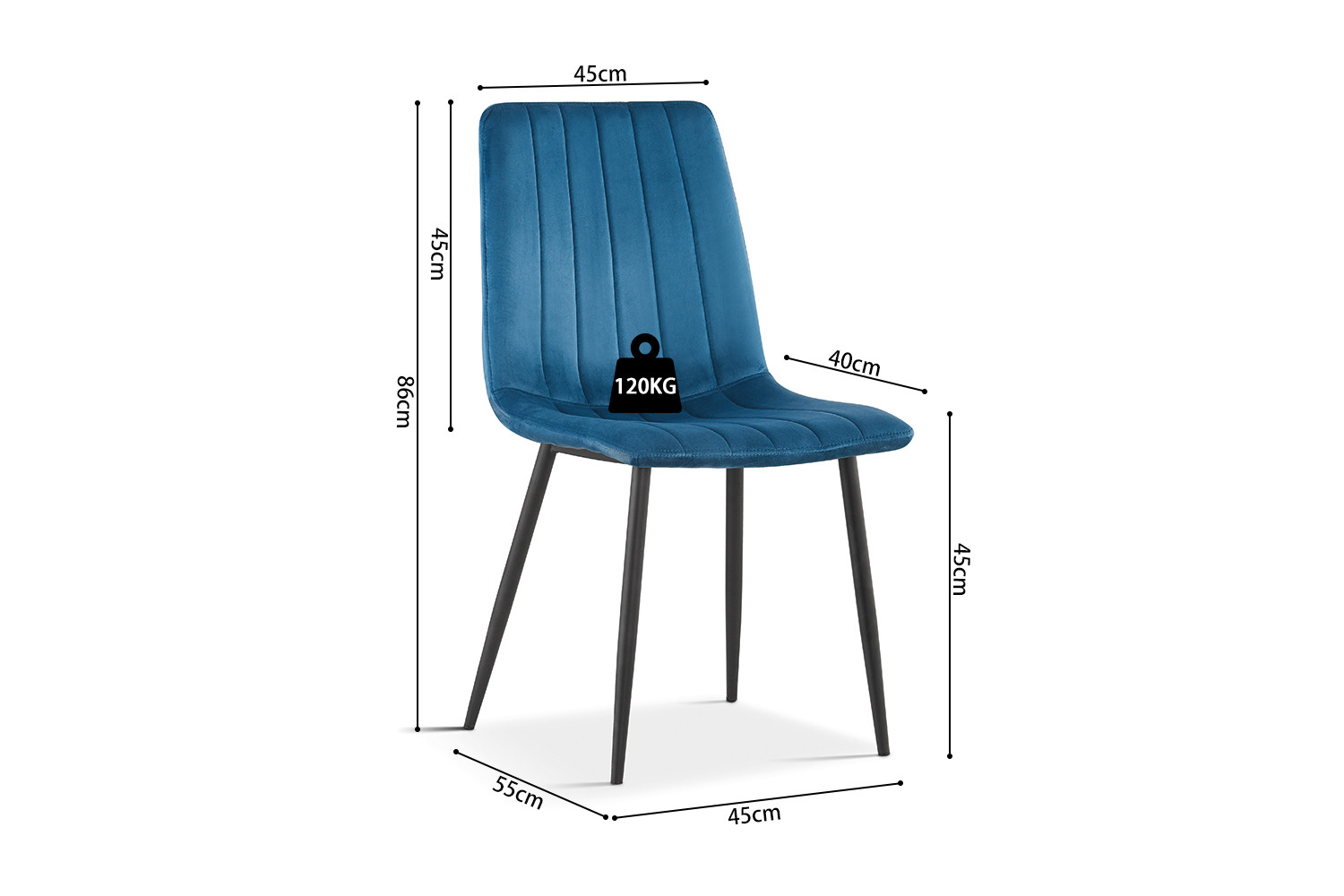 Image 9 for Stoel Willis Fluweel Blauw