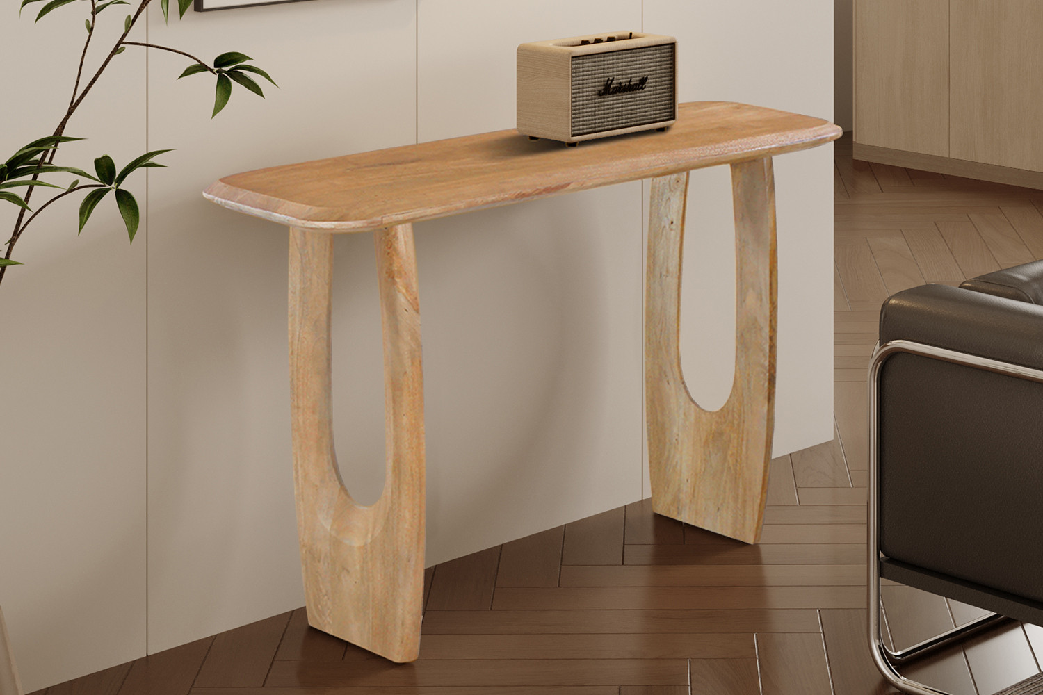 Image 2 for NEW - Console Braga Deens Ovaal Mango hout Amandel