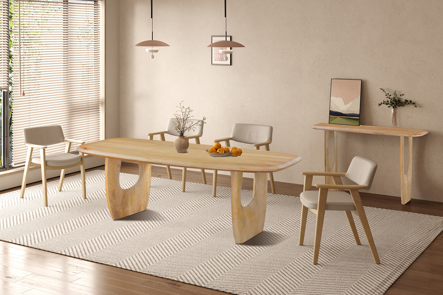 Image 3 for NEW - Console Braga Deens Ovaal Mango hout Amandel