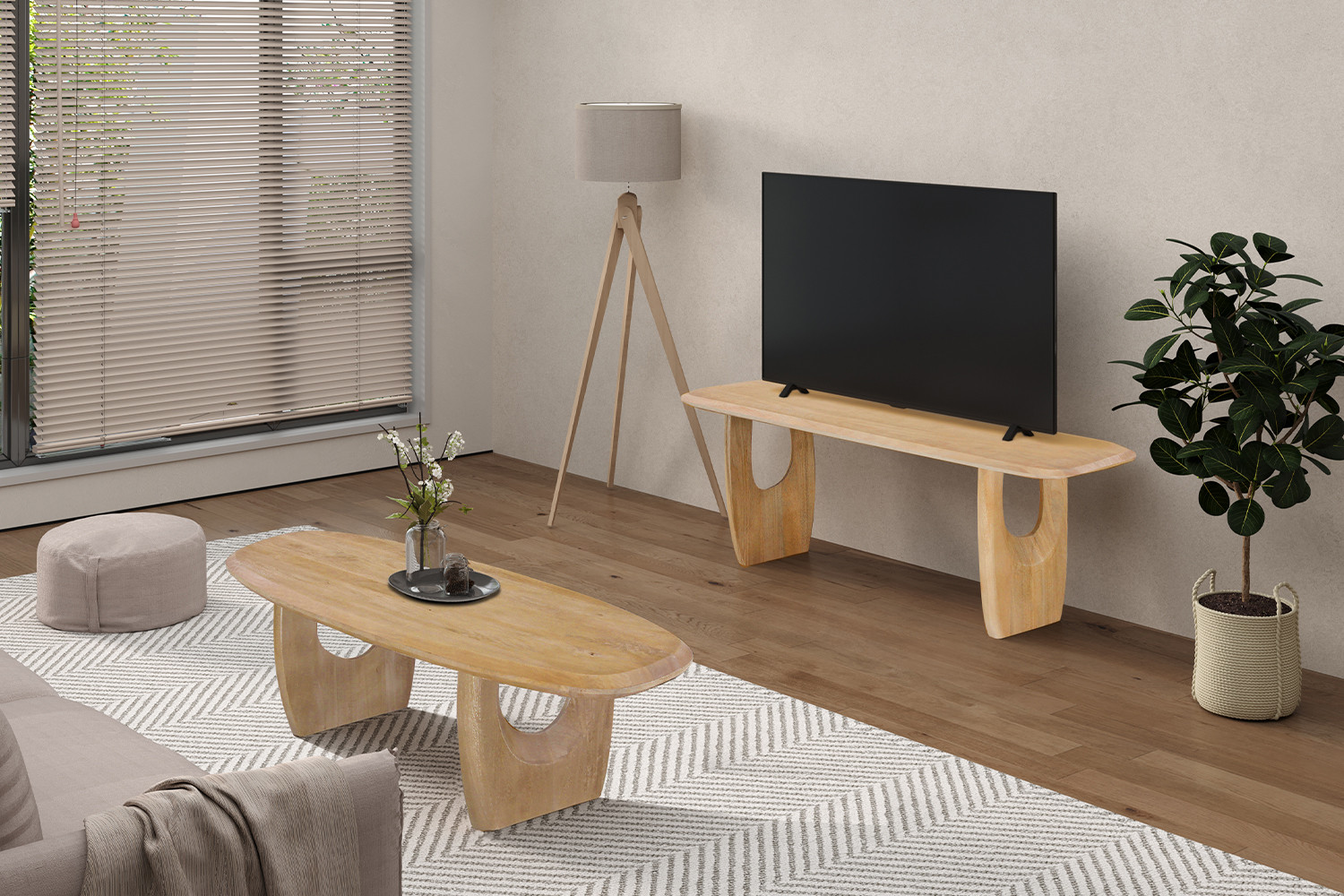 Image 3 for NEW - Salontafel Braga Deens Ovaal Mango hout Amandel