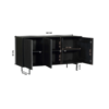 STF-5754_5 Dressoir Madison Zwart Mangohout 165 cm - Image 6