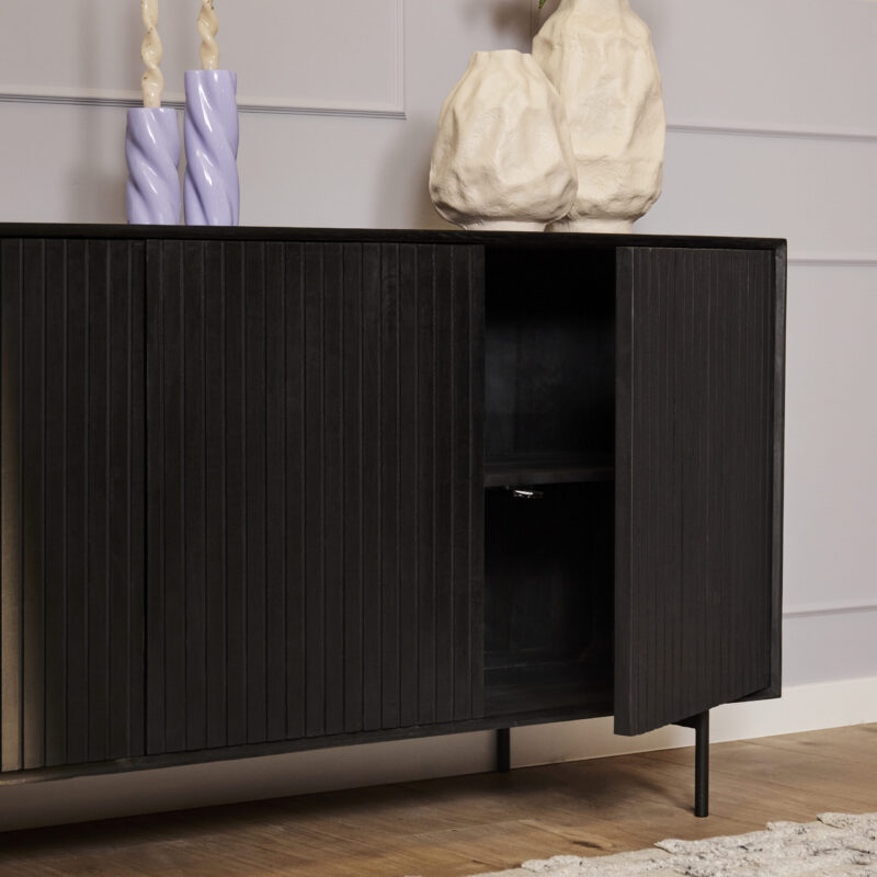 Dressoir Madison Zwart Mangohout 210 cm - Image 2