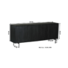 STF-5755_4 Dressoir Madison Zwart Mangohout 210 cm - Image 5
