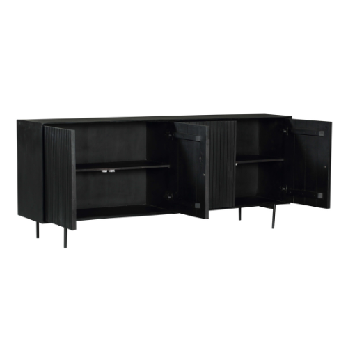 Dressoir Madison Zwart Mangohout 210 cm - Image 9