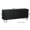 STF-5755_10 Dressoir Madison Zwart Mangohout 210 cm - Image 11