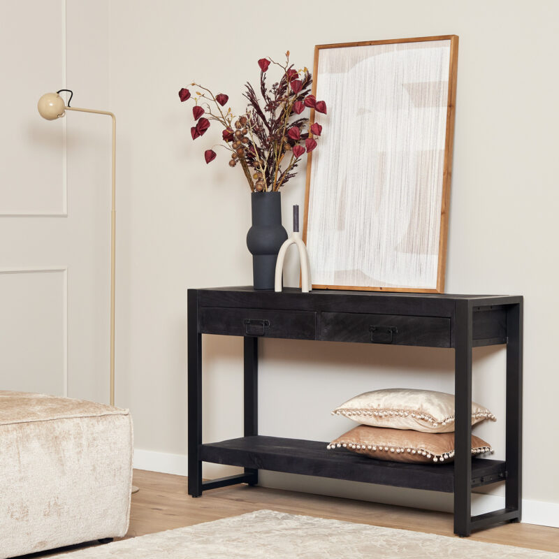 Sidetable Boaz Zwart Mangohout 120 cm - Image 1
