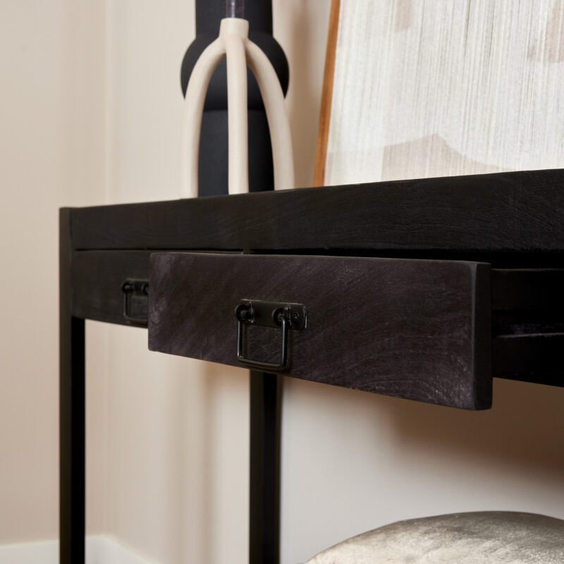 Sidetable Boaz Zwart Mangohout 120 cm - Image 2