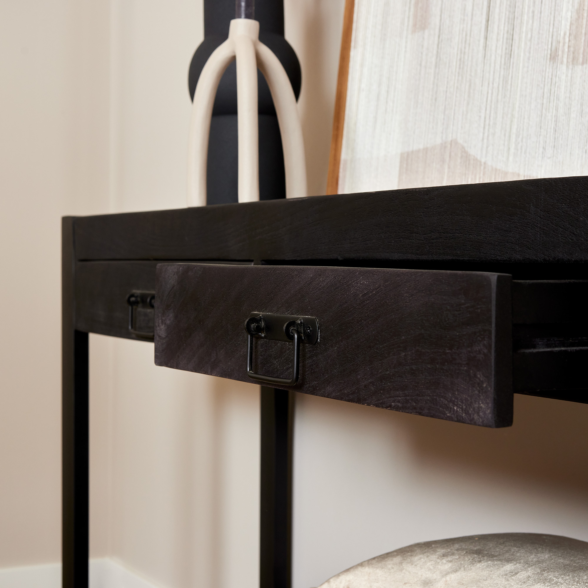 Sidetable Boaz Zwart Mangohout 120 cm - Image 2