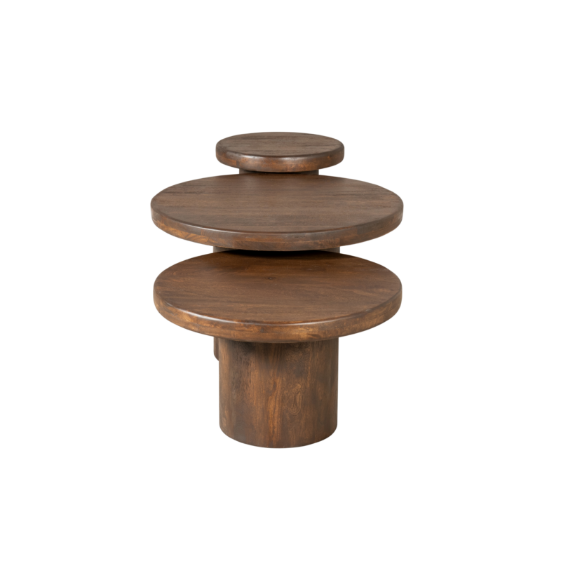 Salontafel set Maya Bruin Mangohout 70 cm - Image 2