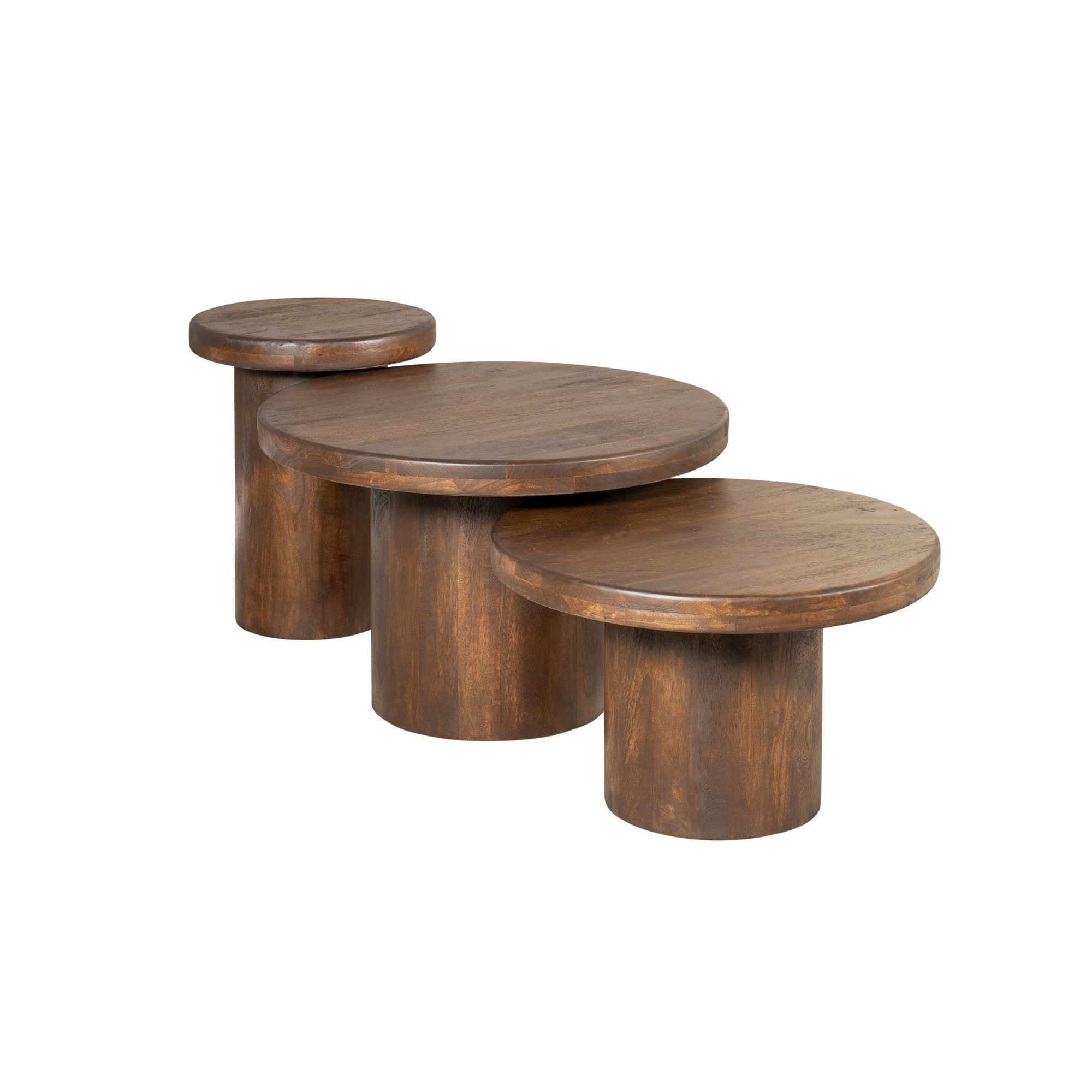 Salontafel set Maya Bruin Mangohout 70 cm - Image 3