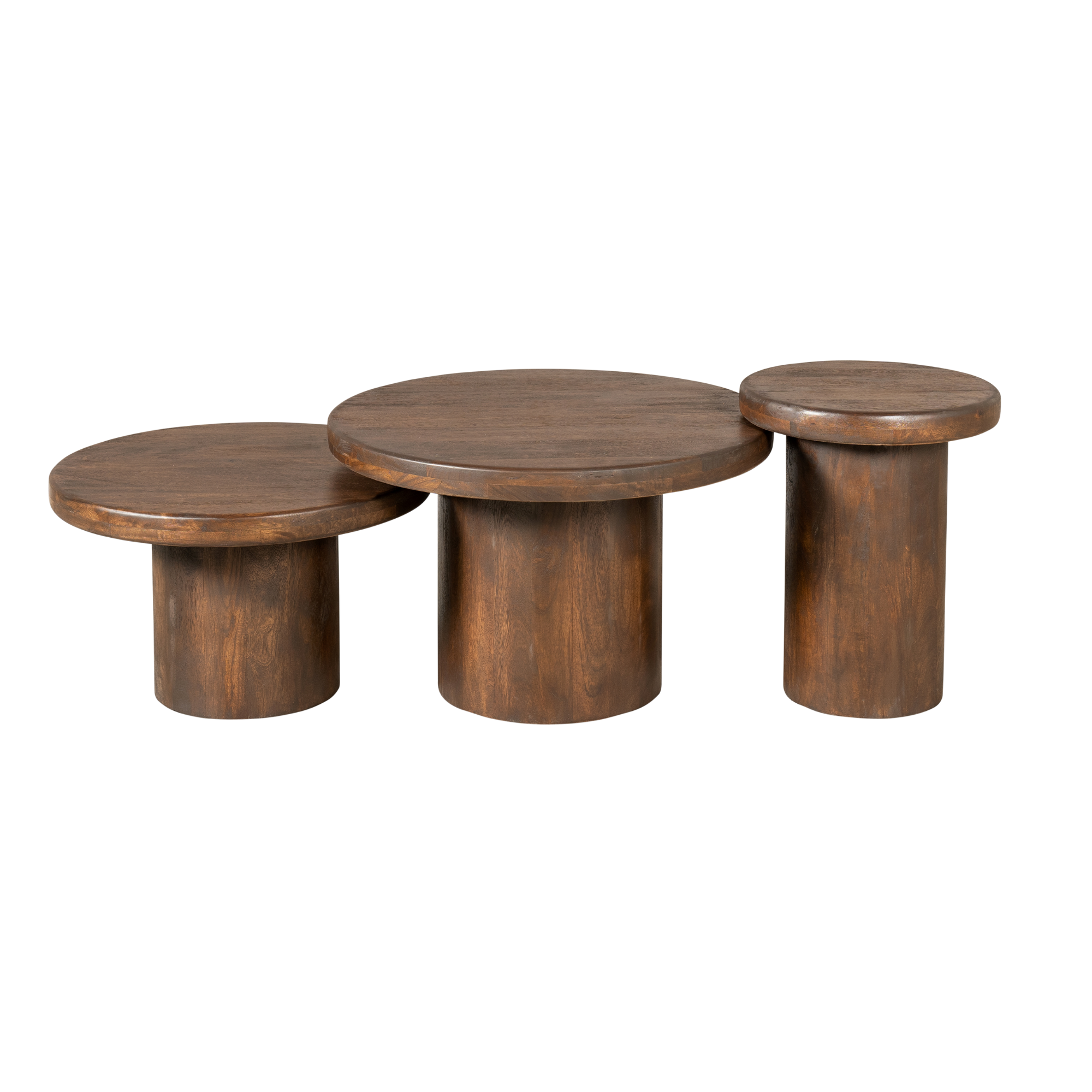 Salontafel set Maya Bruin Mangohout 70 cm - Image 5