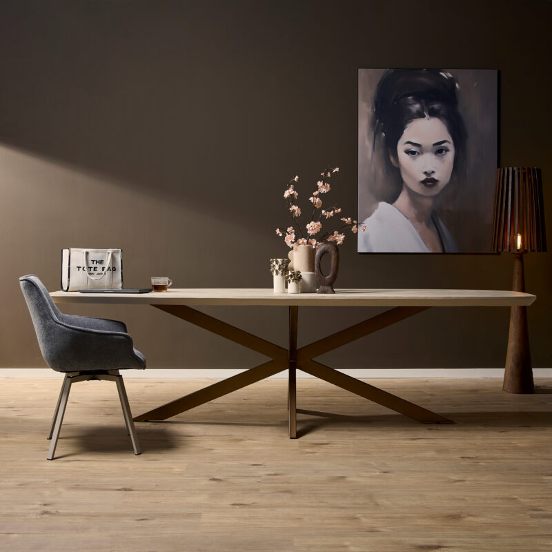 Deens ovale eettafel Madison Zand Mangohout 280x100 cm - Image 1