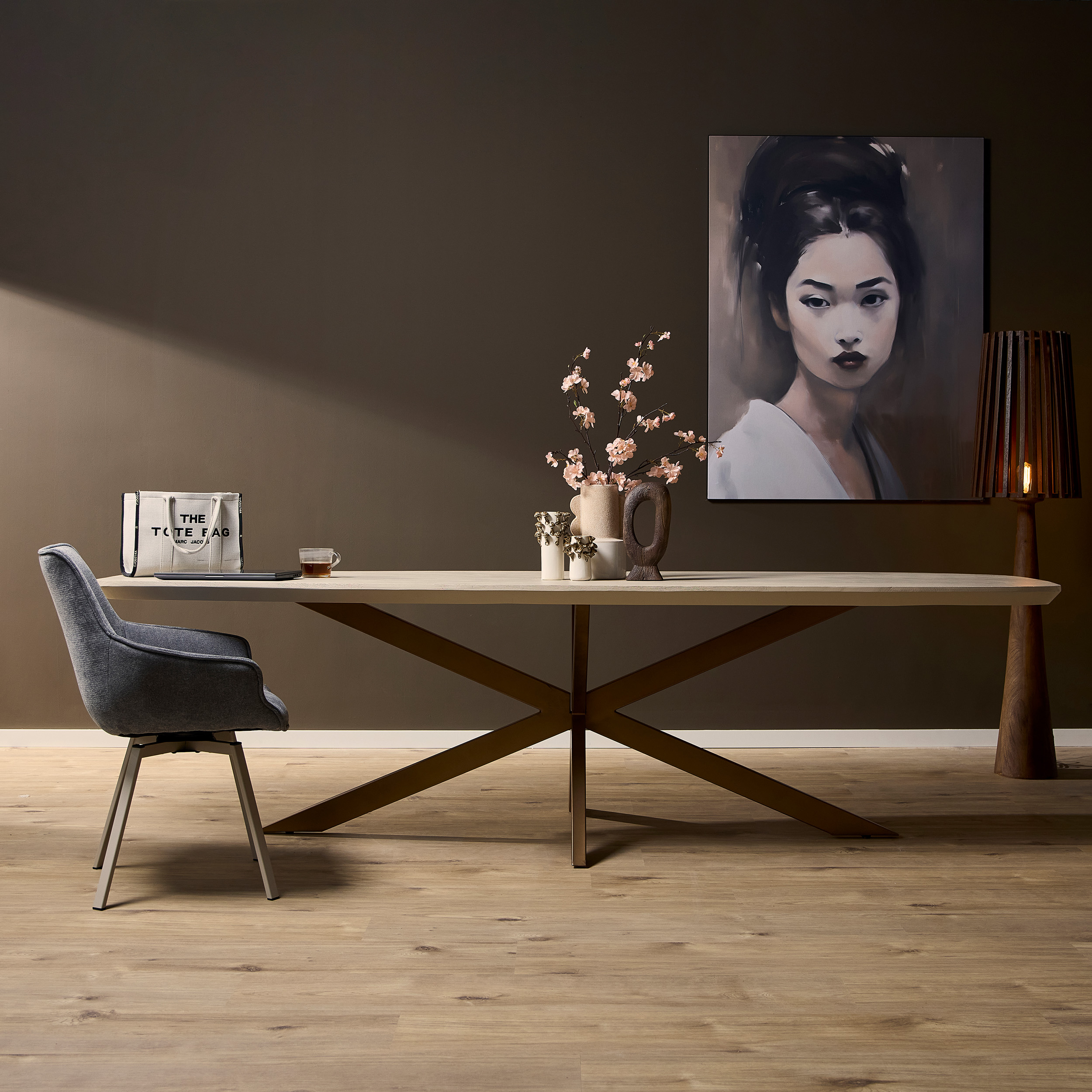 Deens ovale eettafel Madison Zand Mangohout 280x100 cm - Image 1