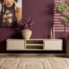 Zwevend tv meubel Ambiance Zand Mangohout 160 cm - Image 1