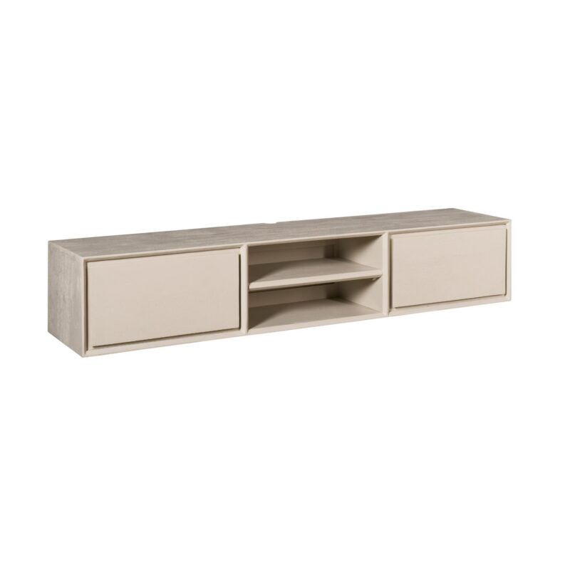 Zwevend tv meubel Ambiance Zand Mangohout 160 cm - Image 7