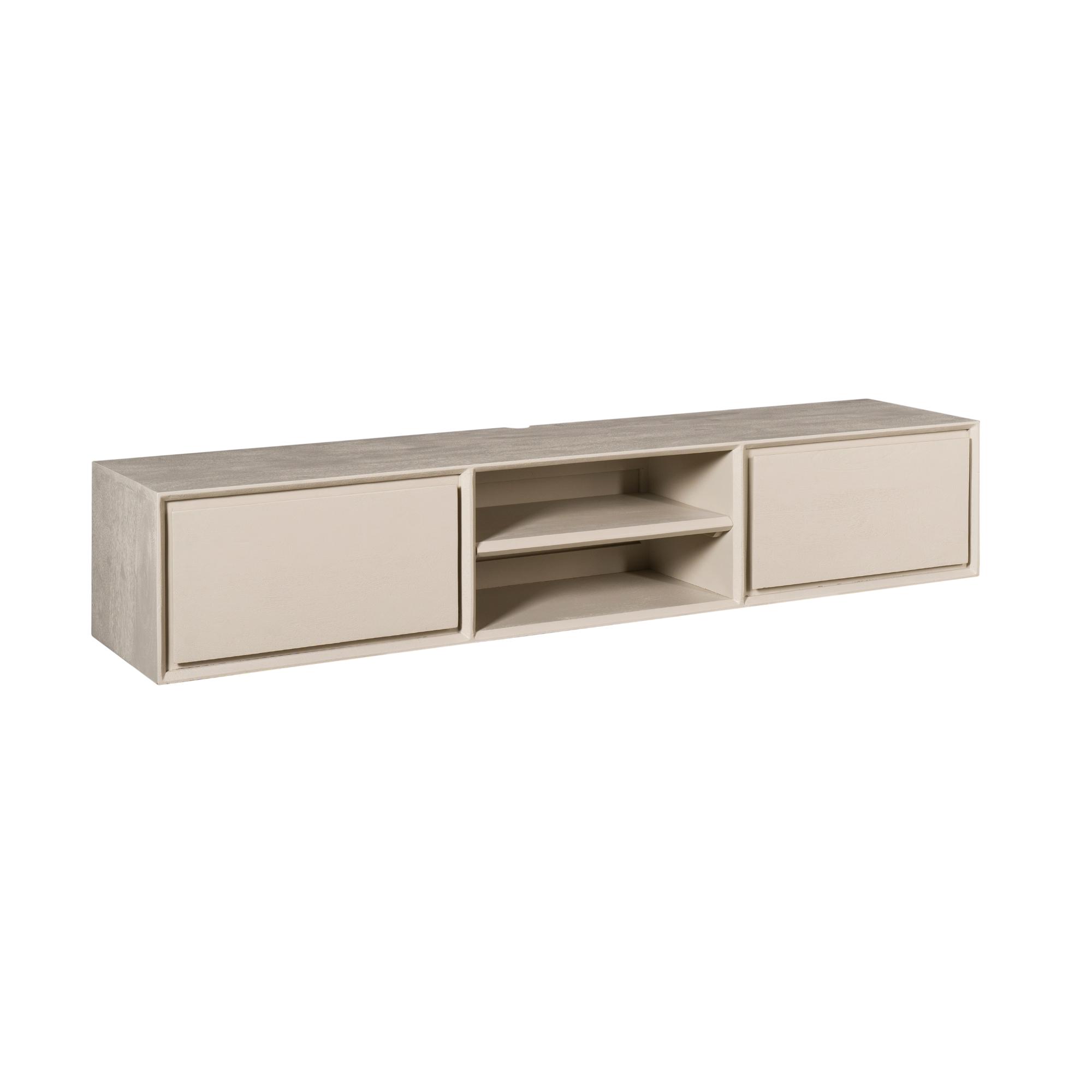 Zwevend tv meubel Ambiance Zand Mangohout 160 cm - Image 7