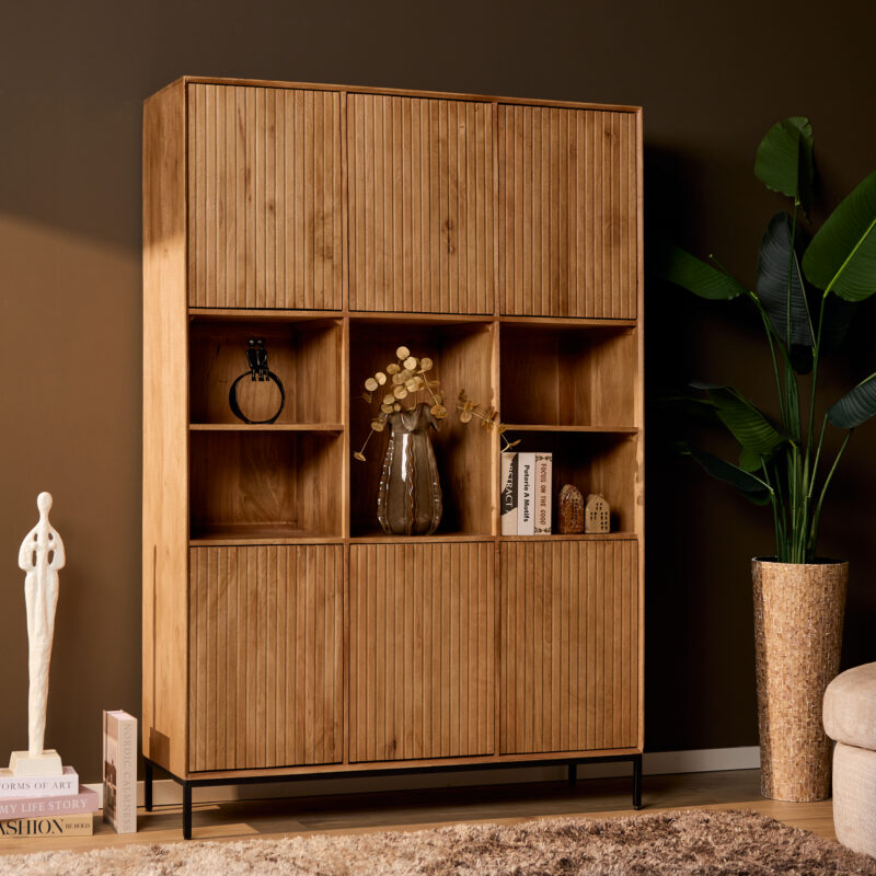 Vakkenkast Madison XL Naturel Mangohout 135 cm - Image 1