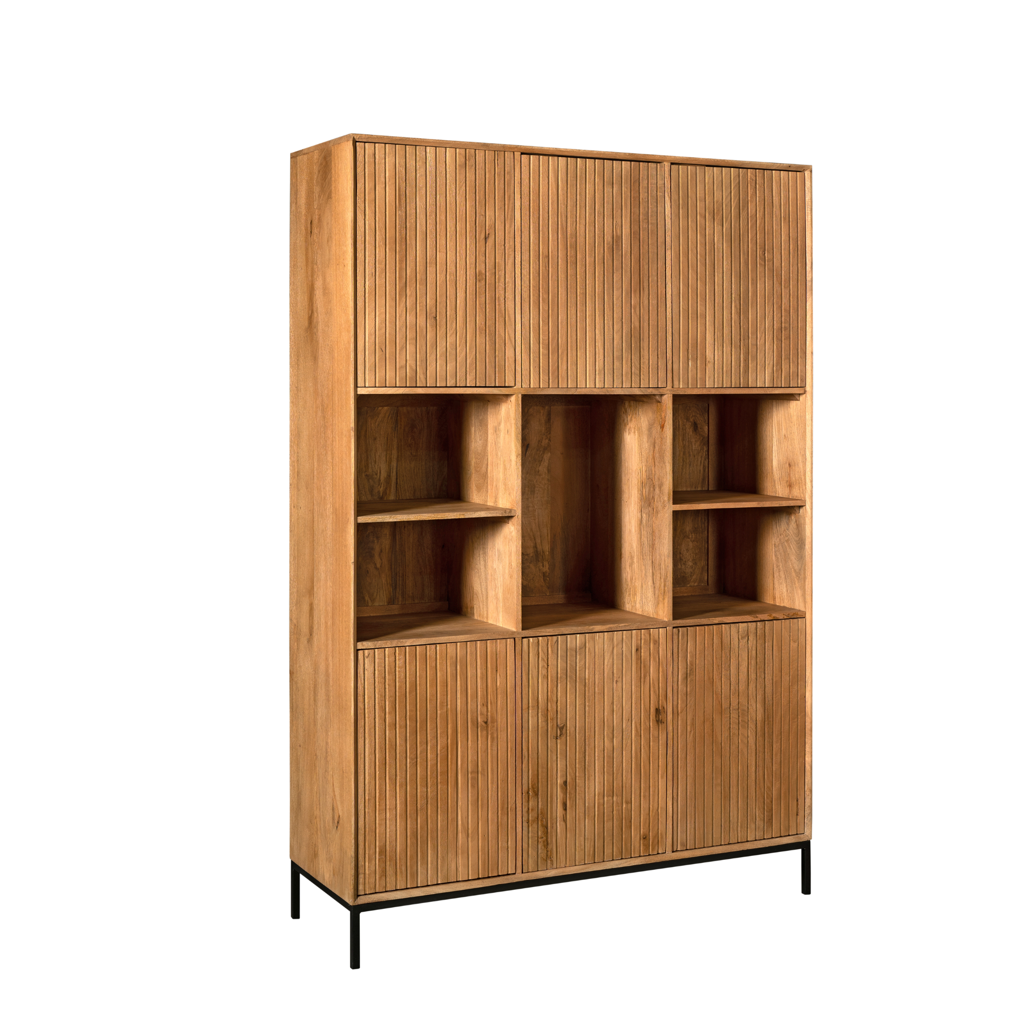 Vakkenkast Madison XL Naturel Mangohout 135 cm - Image 7