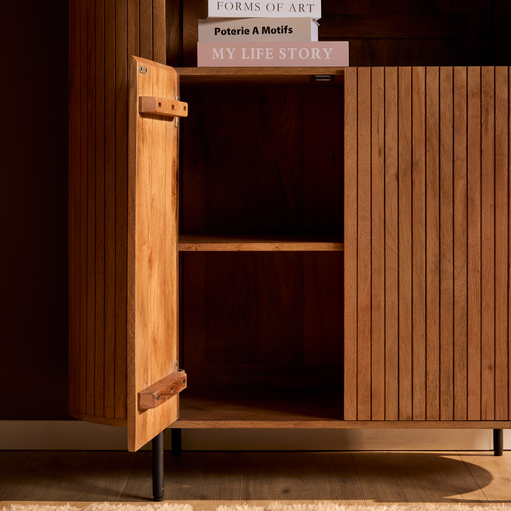 Wandkast Solana Naturel Mangohout 115 cm - Image 3