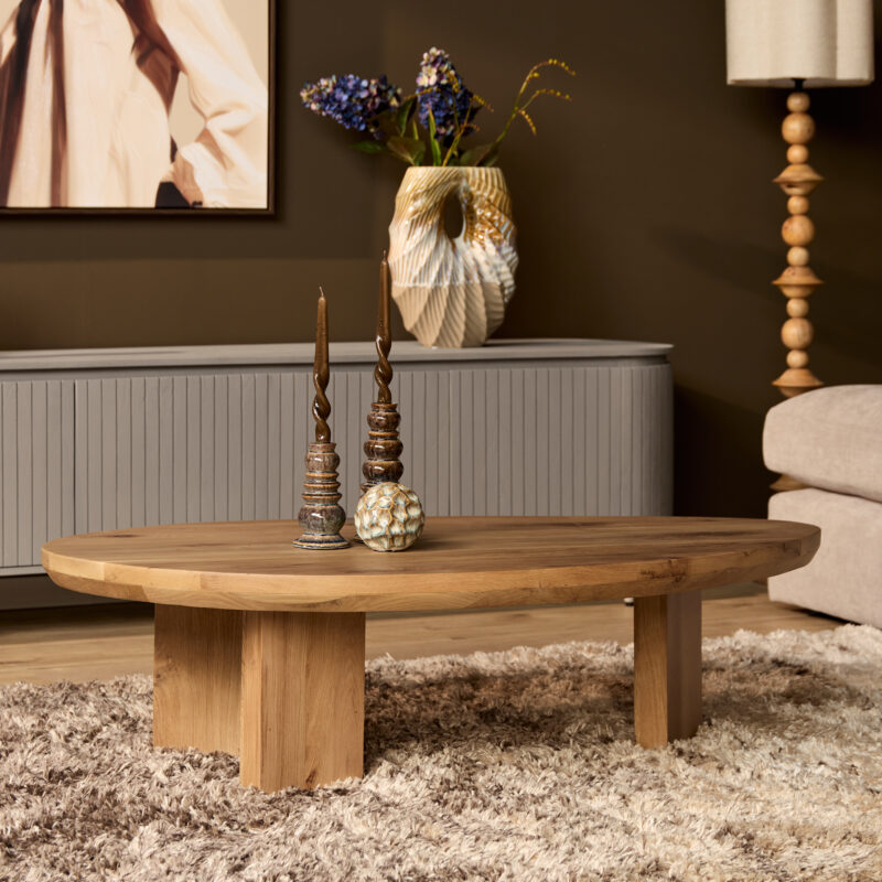 Salontafel Zillah Naturel Eikenhout 130 cm - Image 1