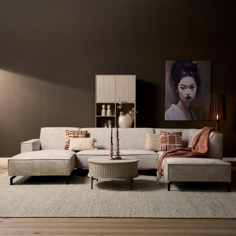 MySofa Floris U-Bank Velvet Beige  - Image 1
