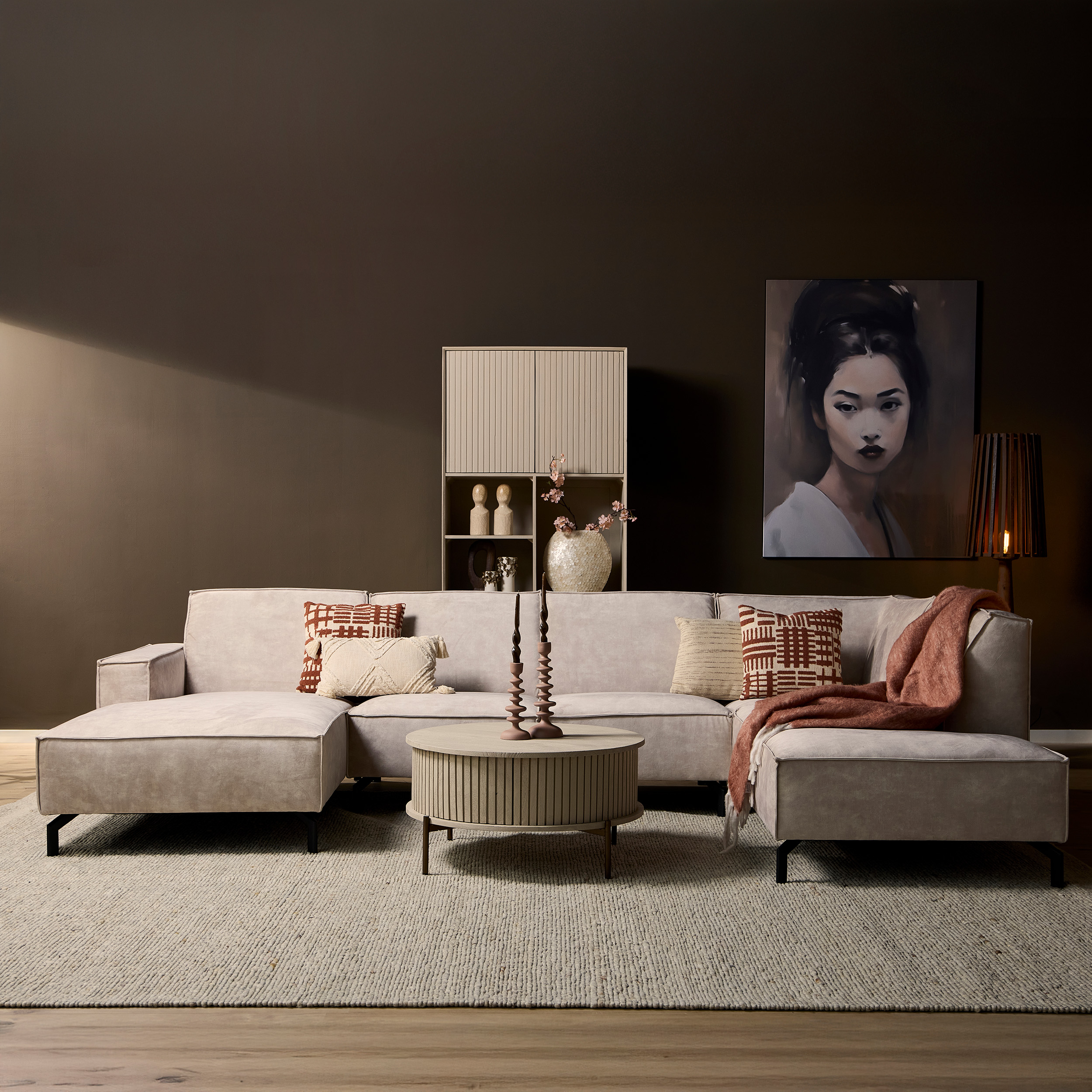 MySofa Floris U-Bank Velvet Beige  - Image 1