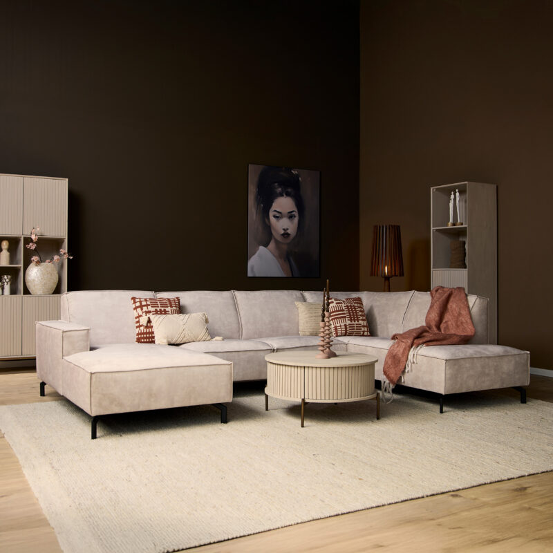 MySofa Floris U-Bank Velvet Beige  - Image 2
