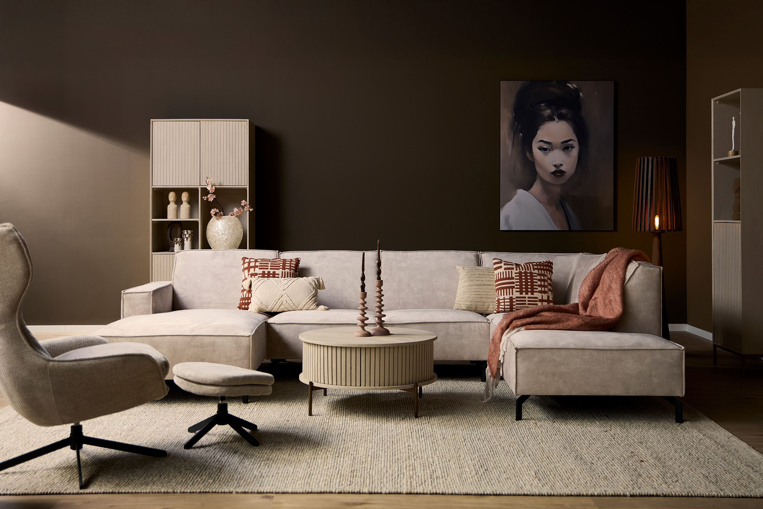 MySofa Floris U-Bank Velvet Beige  - Image 3