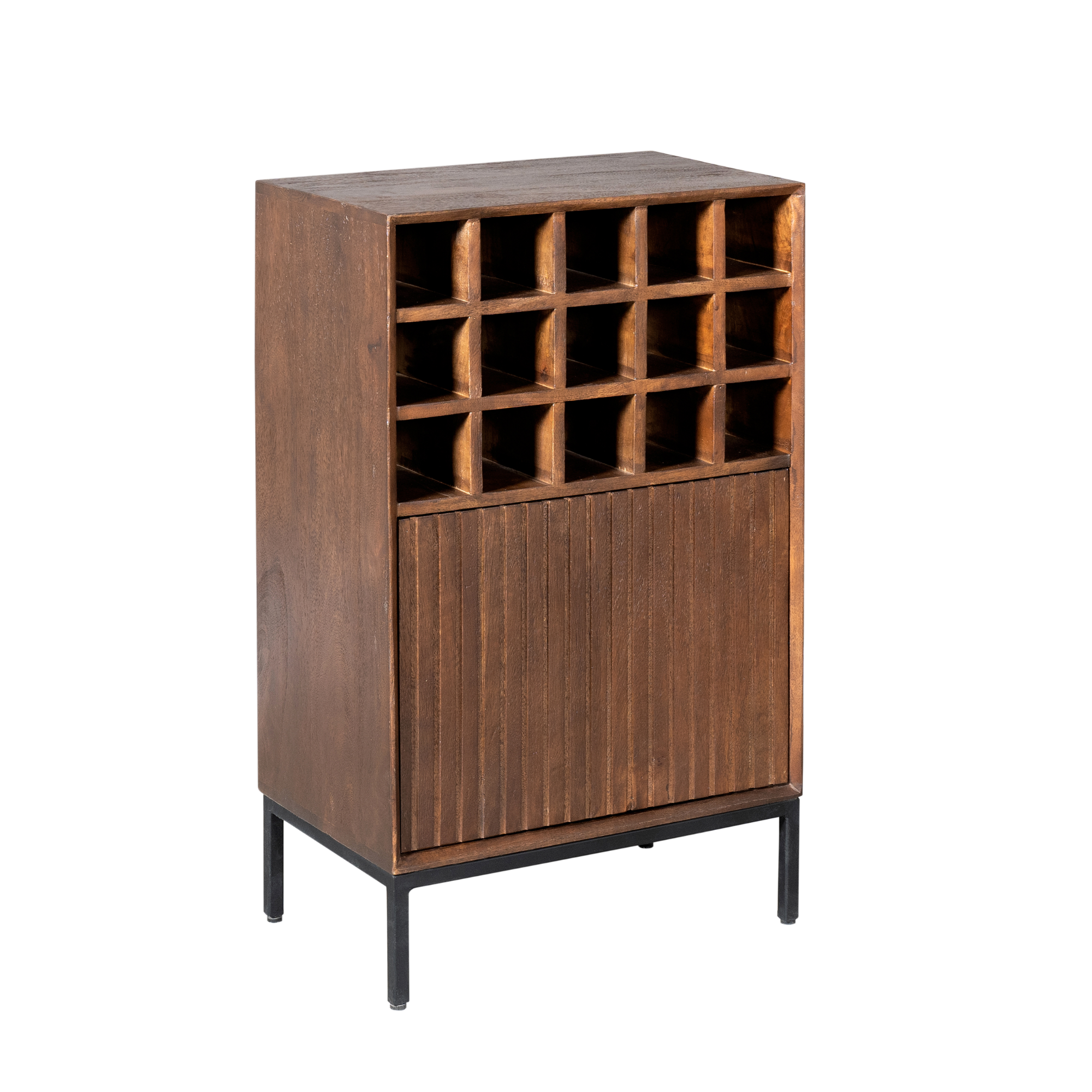 STF-6785_2 Wijnkast Madison Bruin Mangohout 55 cm - Image 3