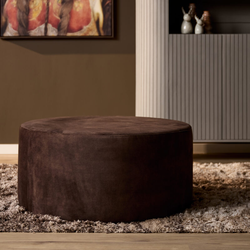 Ronde Hocker Bruin 80 cm | Adore 108 - Image 1