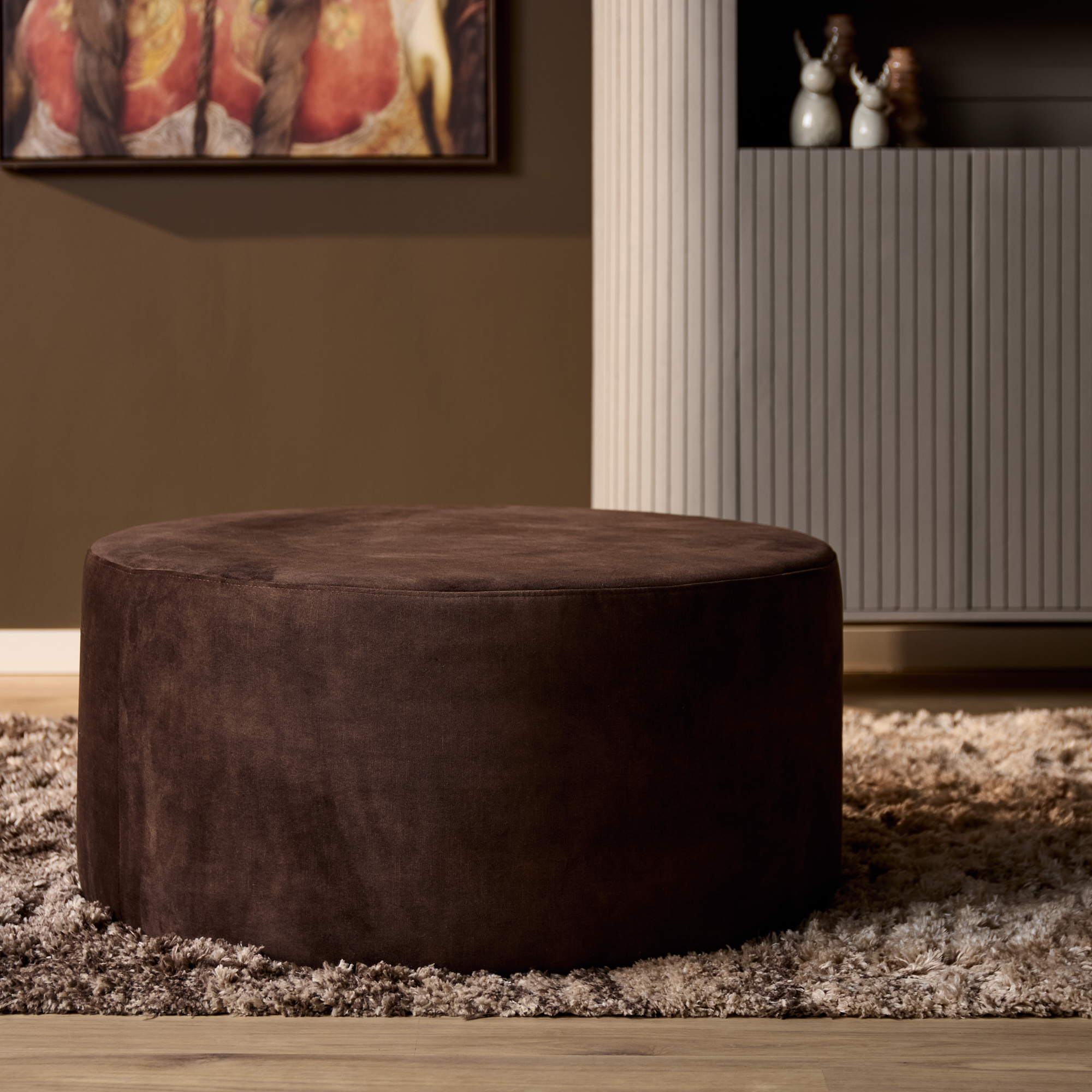 Ronde Hocker Bruin 80 cm | Adore 108 - Image 1