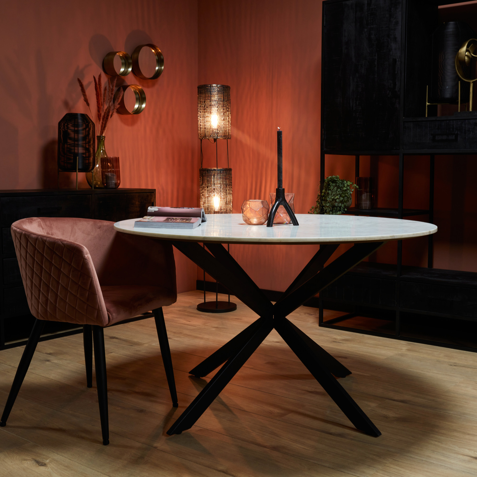 Ronde eettafel Lynn Wit Marmer 130 cm - Image 4