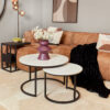 Salontafel set Nova Wit Marmer 70 cm - Image 1