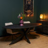Ovale eettafel New York Zwart Mangohout 240 cm - Image 1