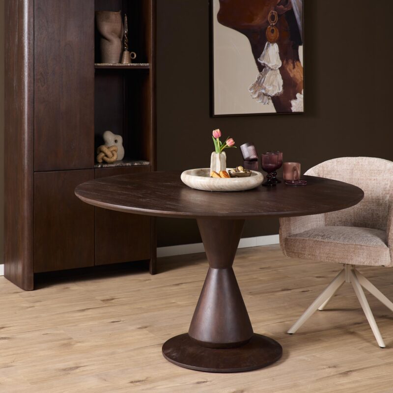 Ronde eettafel Lima Bruin Mangohout 130 cm - Image 1