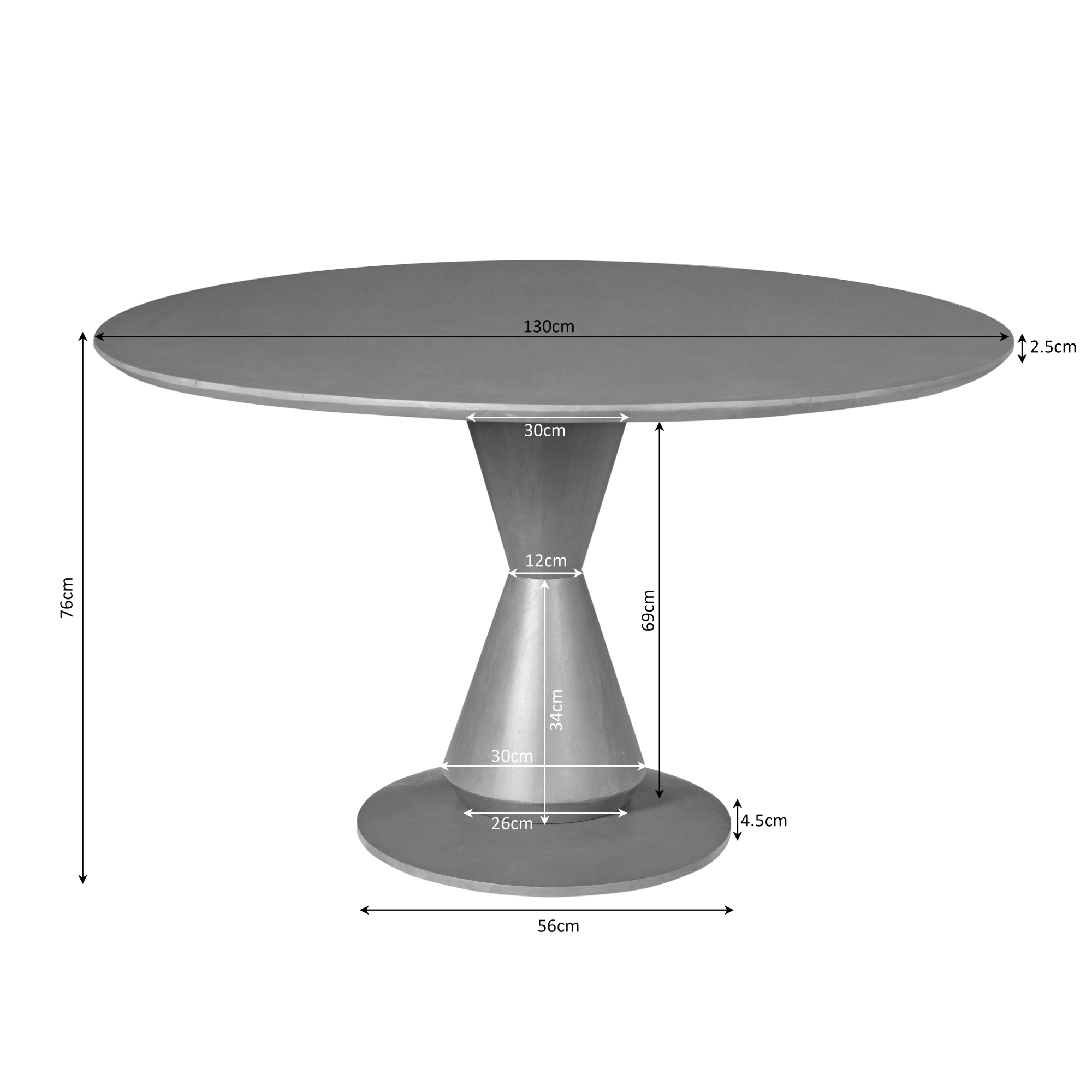 STF-7203_5 Ronde eettafel Lima Bruin Mangohout 130 cm - Image 6
