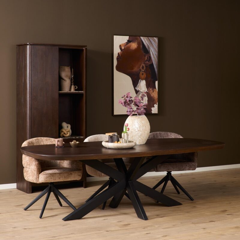 Deens ovale eettafel Madison Bruin Poot Zwart Mangohout 280 cm - Image 2