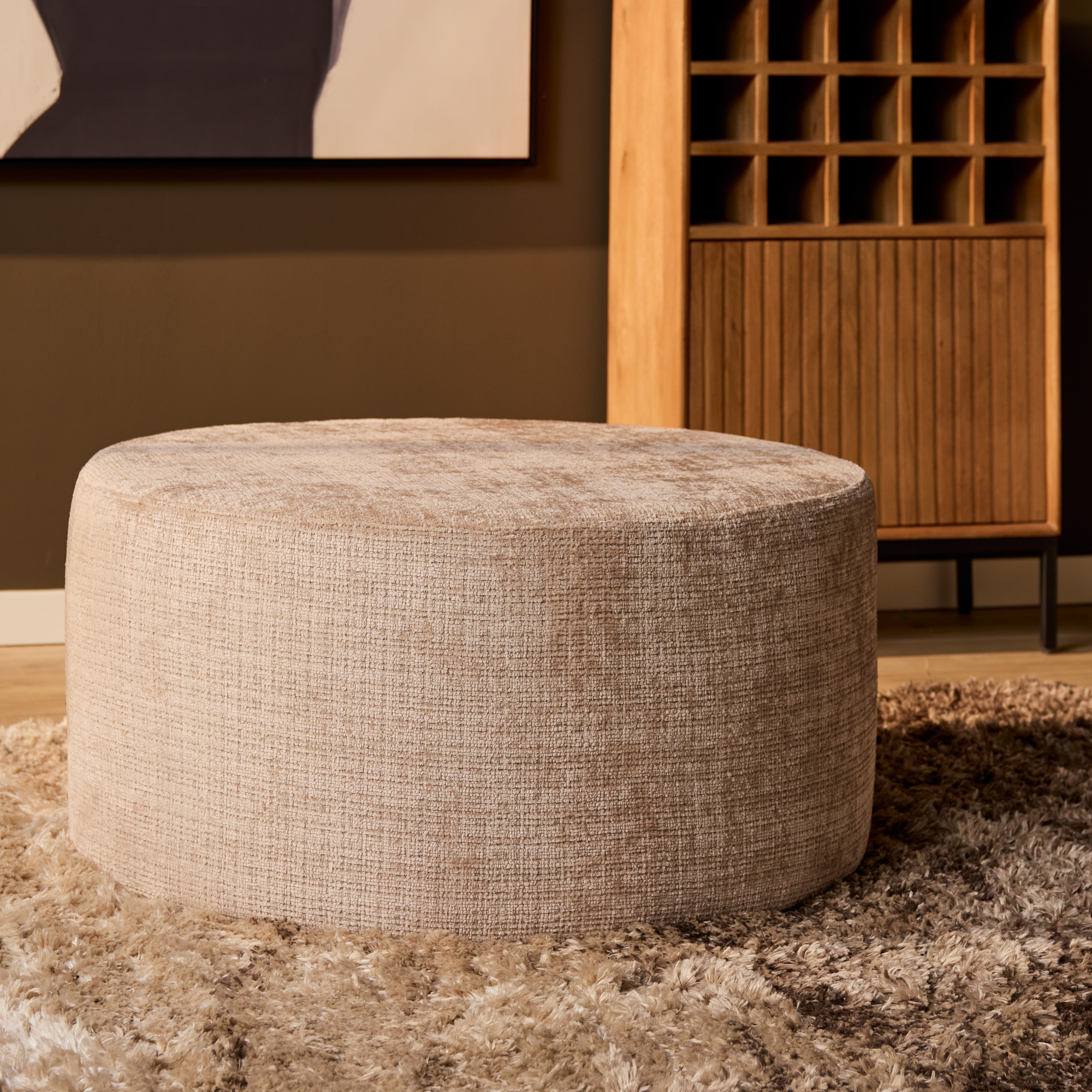 Ronde Hocker Beige 80 cm | Cremona 14 - Image 1