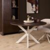 STF-6800_1 Ronde eettafel Madison Bruin Poot Zand Mangohout 110 cm - Image 2