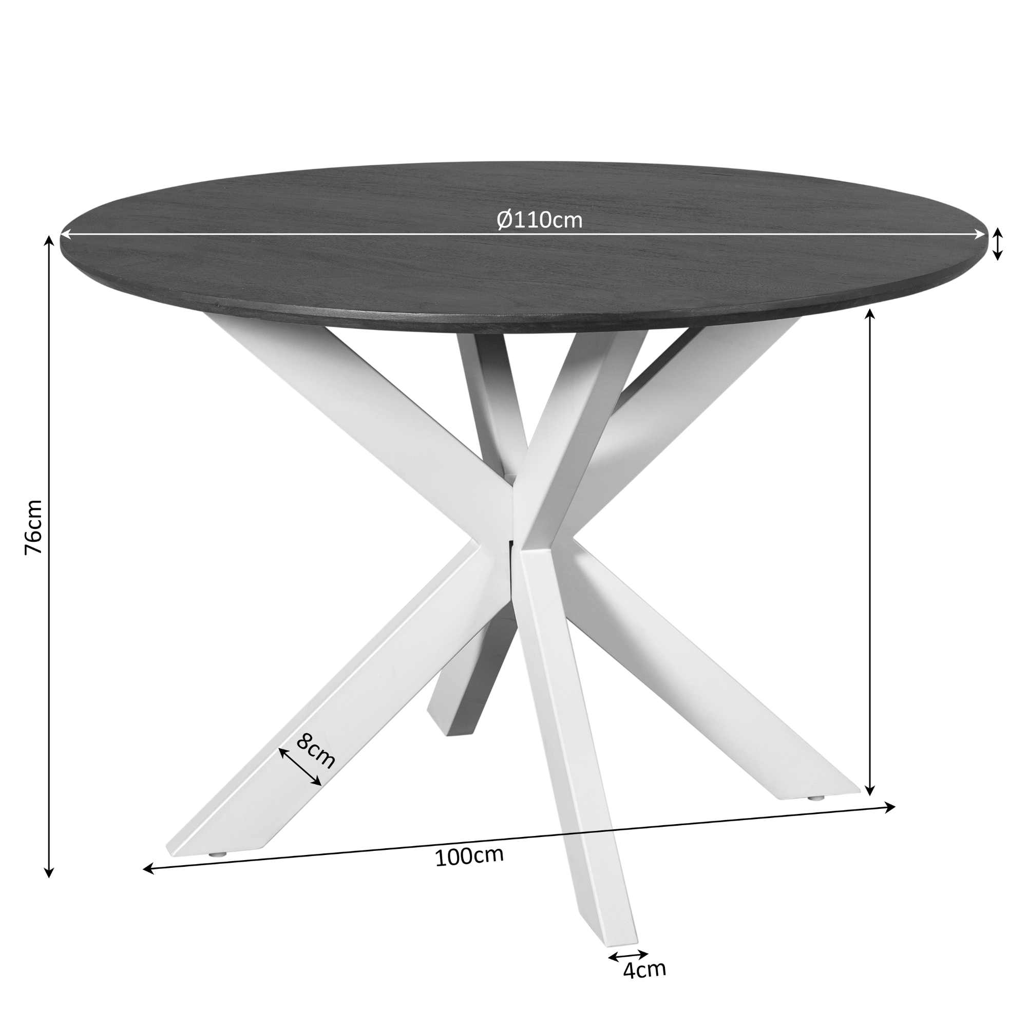 Ronde eettafel Madison Bruin Poot Zand Mangohout 110 cm - Image 8